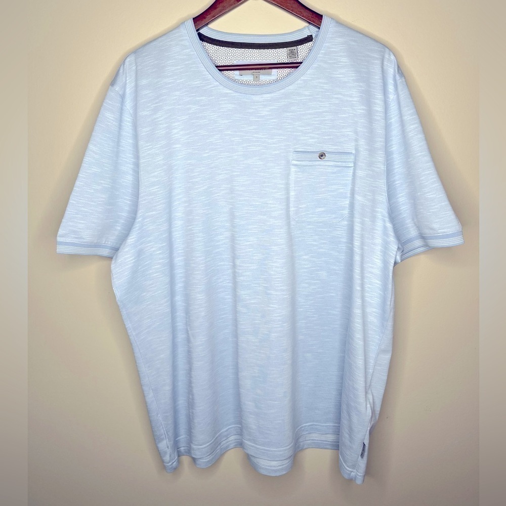 TED Baker London Crew Neck Tee, 7 or XL Light Blue